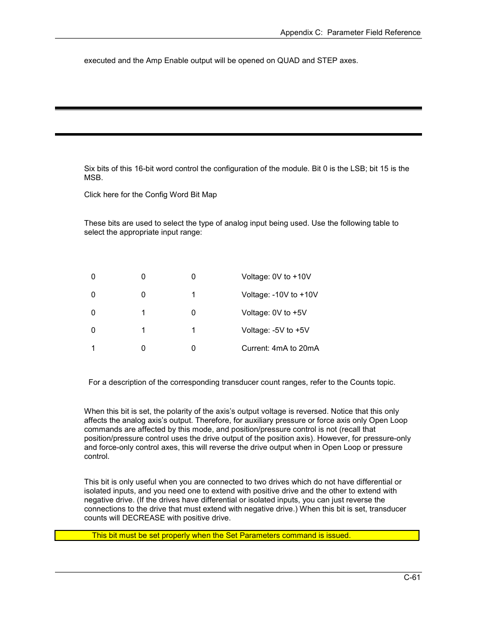 Configuration word (pressure), C.5 pressure/force parameters, C.5.1 configuration word (pressure) | Delta RMC101 User Manual | Page 831 / 951