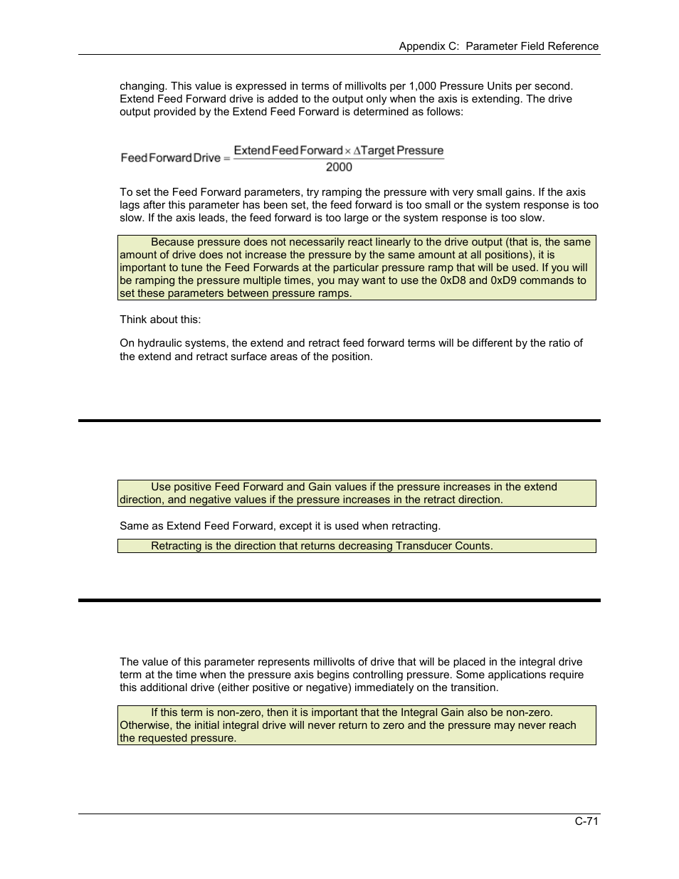 Retract feed forward (pressure), Integrator preload (pressure), C.5.11 retract feed forward (pressure) | C.5.12 integrator preload (pressure) | Delta RMC101 User Manual | Page 841 / 951