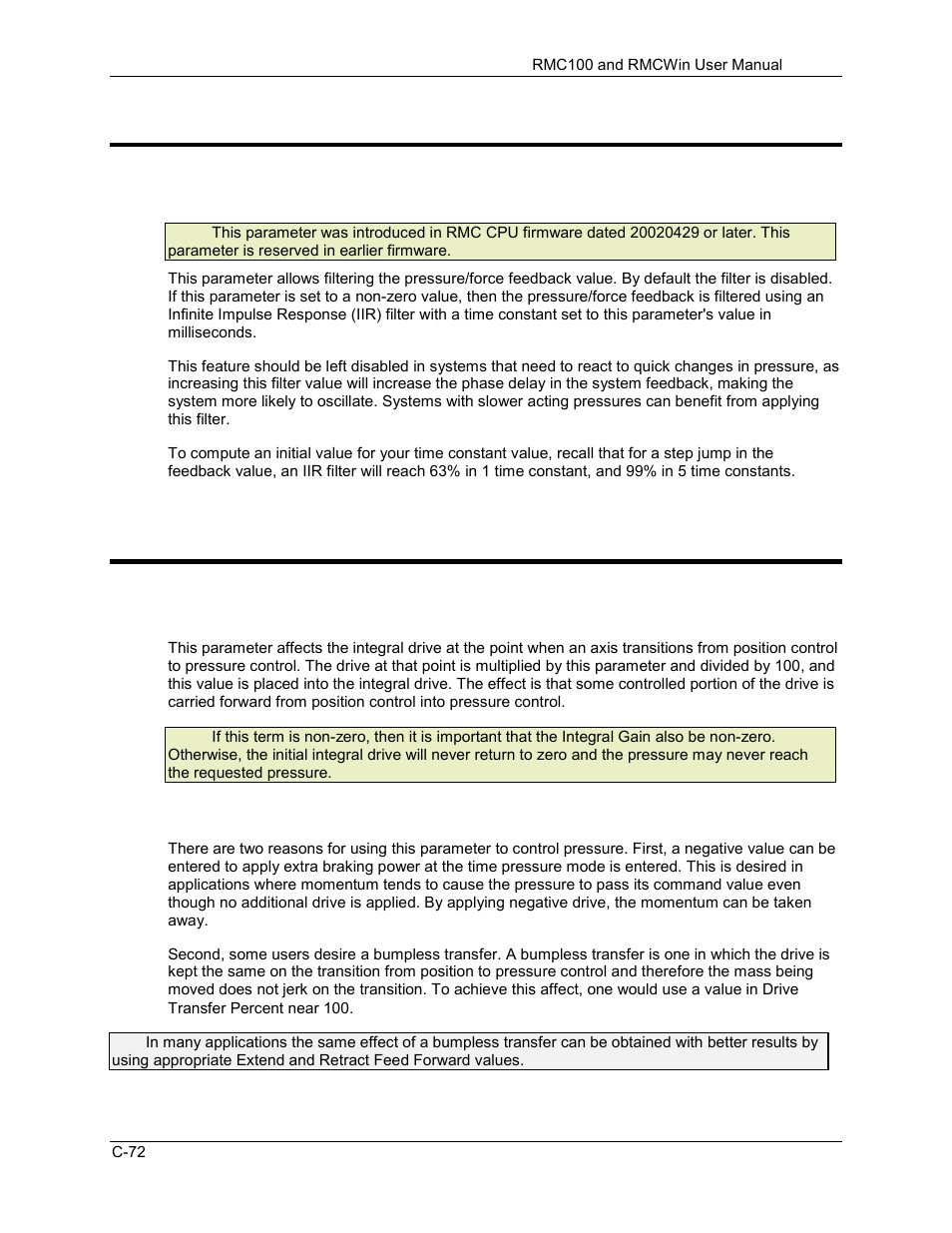 Filter time constant (pressure/force), Drive transfer percent, C.5.13 filter time constant (pressure/force) | C.5.14 drive transfer percent | Delta RMC101 User Manual | Page 842 / 951