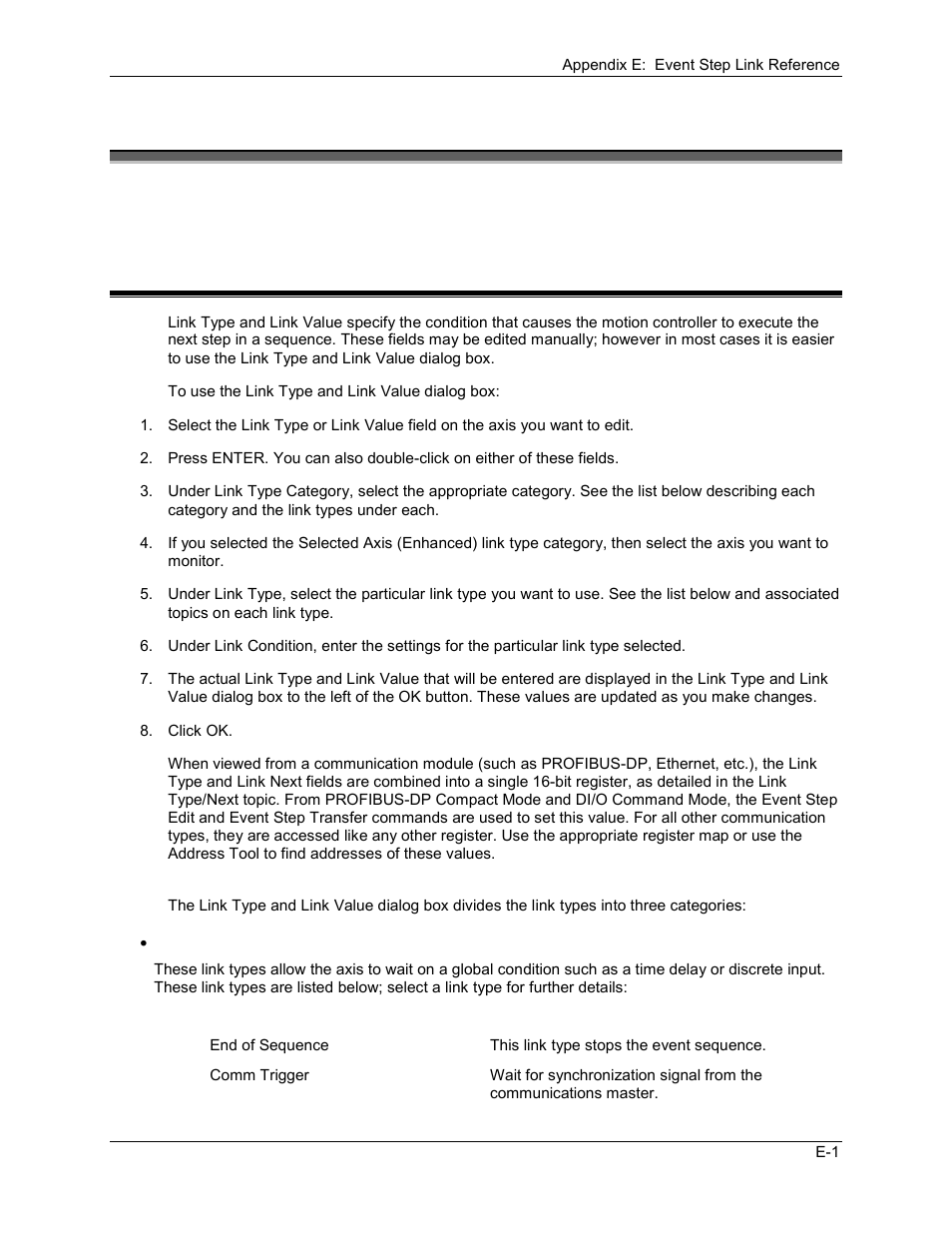 Appendix e: event step link reference, Ppendix, Vent | Eference, E.1 link types and link values | Delta RMC101 User Manual | Page 891 / 951