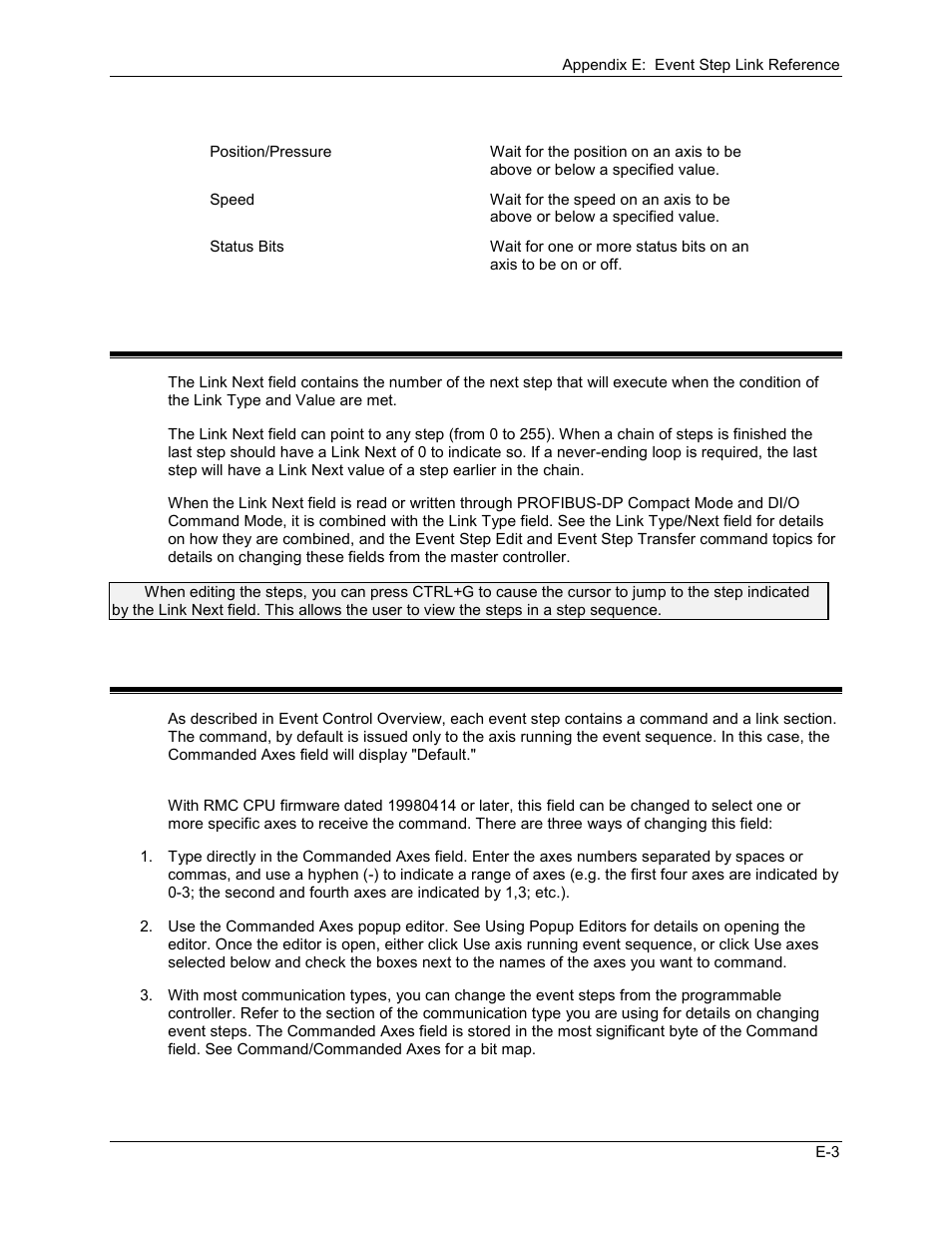 E.2 link next, E.3 commanded axes | Delta RMC101 User Manual | Page 893 / 951