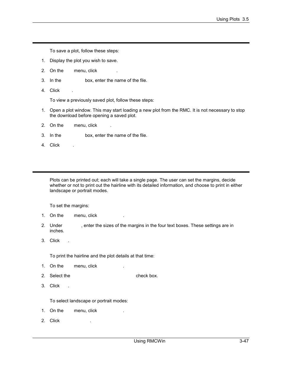 Saving and restoring plots, Printing a plot, Saving and restoring plots -47 printing a plot -47 | 7 saving and restoring plots, 8 printing a plot | Delta RMC101 User Manual | Page 97 / 951