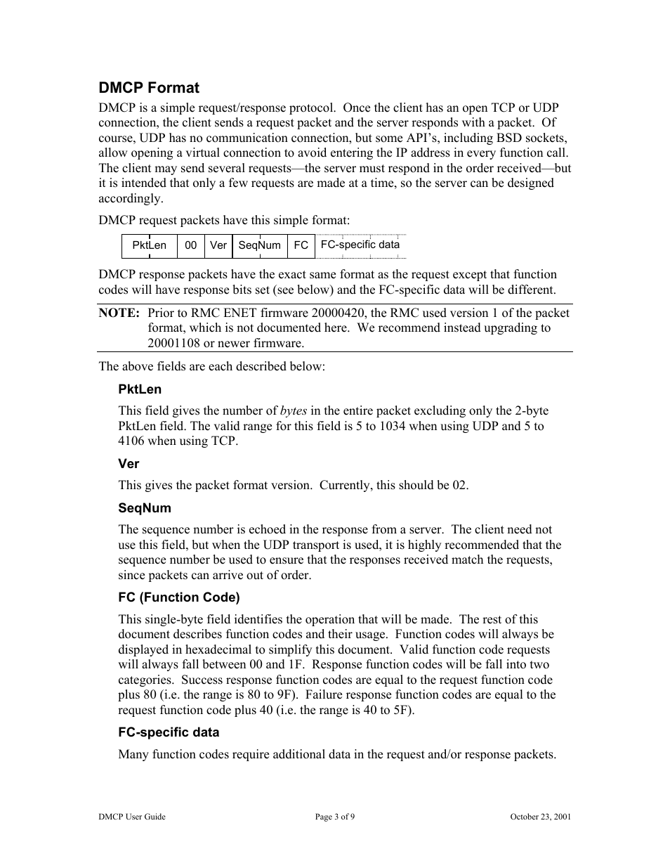 Dmcp format | Delta RMC101 User Manual | Page 3 / 9