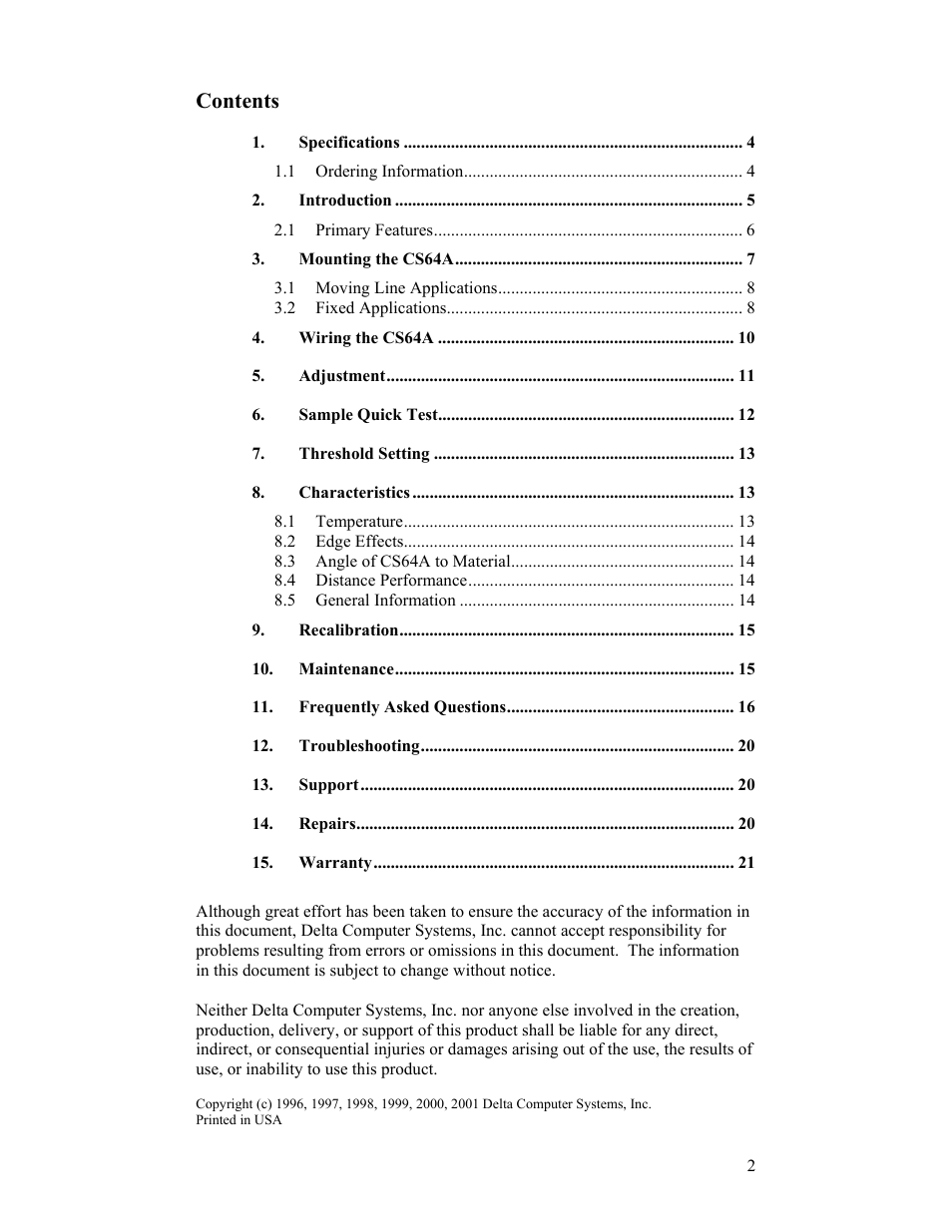 Delta CS64A User Manual | Page 2 / 22