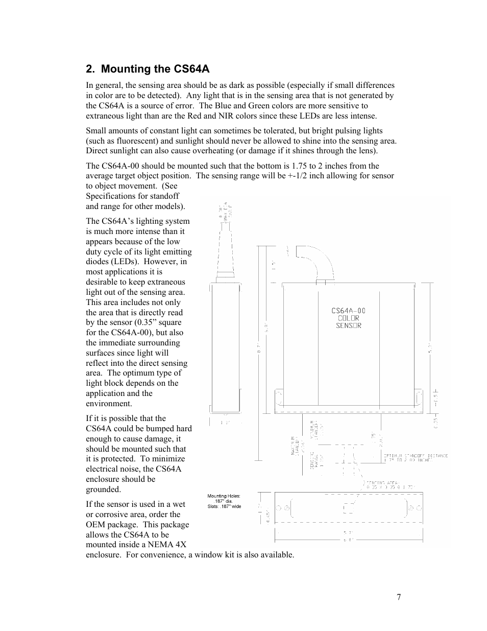 Mounting the cs64a | Delta CS64A User Manual | Page 7 / 22