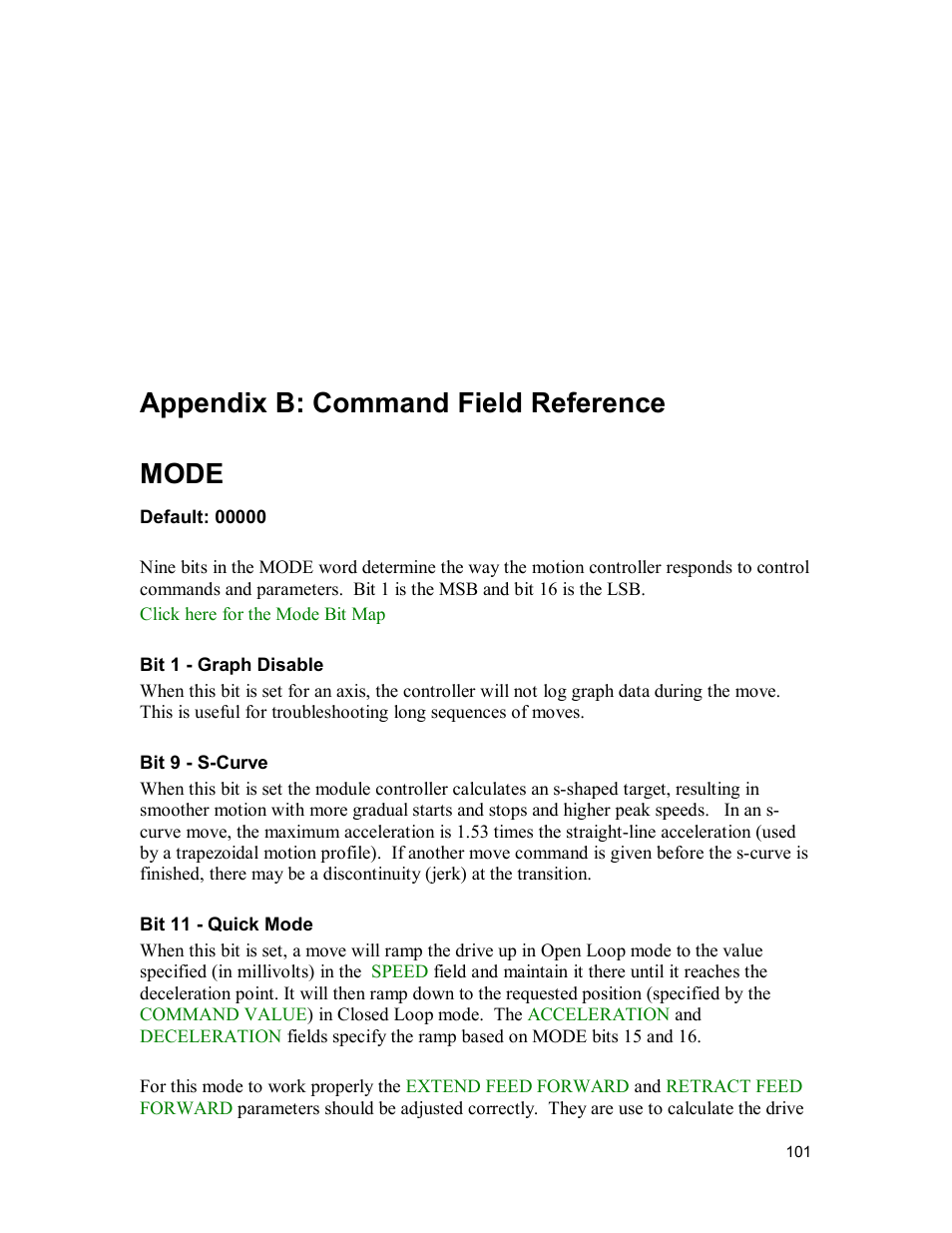 Appendix b: command field reference mode | Delta MMC120 User Manual | Page 101 / 150