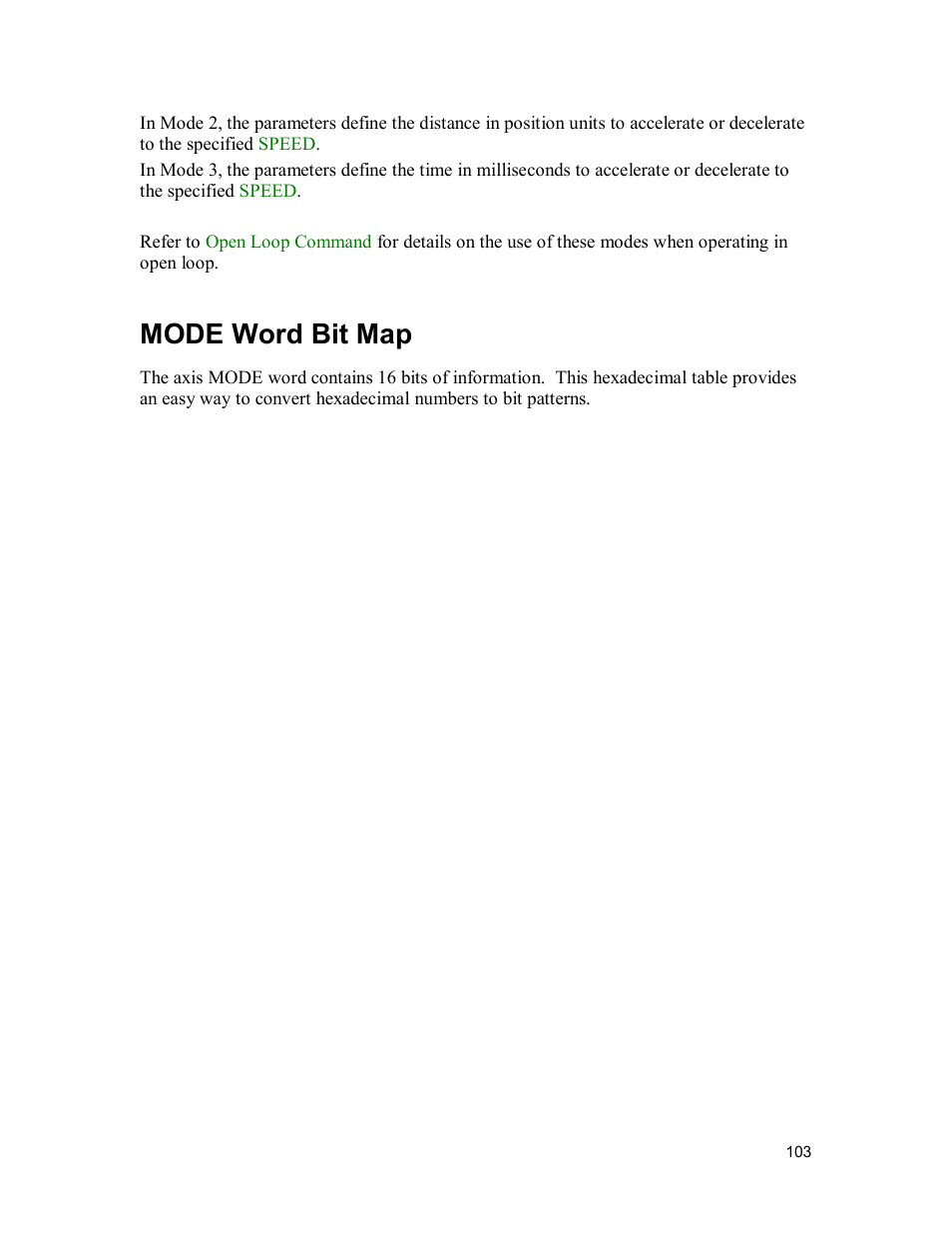 Mode word bit map | Delta MMC120 User Manual | Page 103 / 150