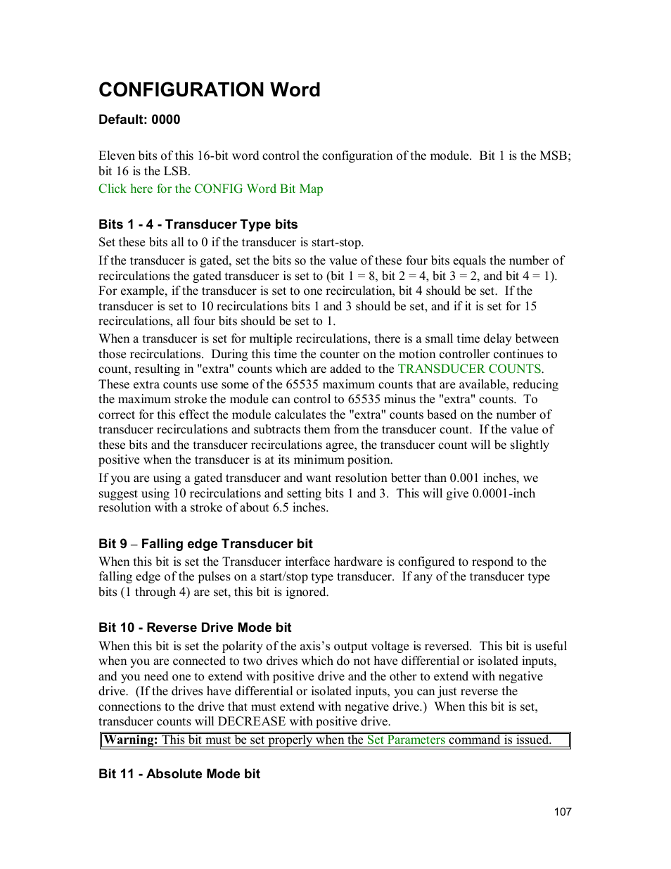 Configuration word | Delta MMC120 User Manual | Page 107 / 150