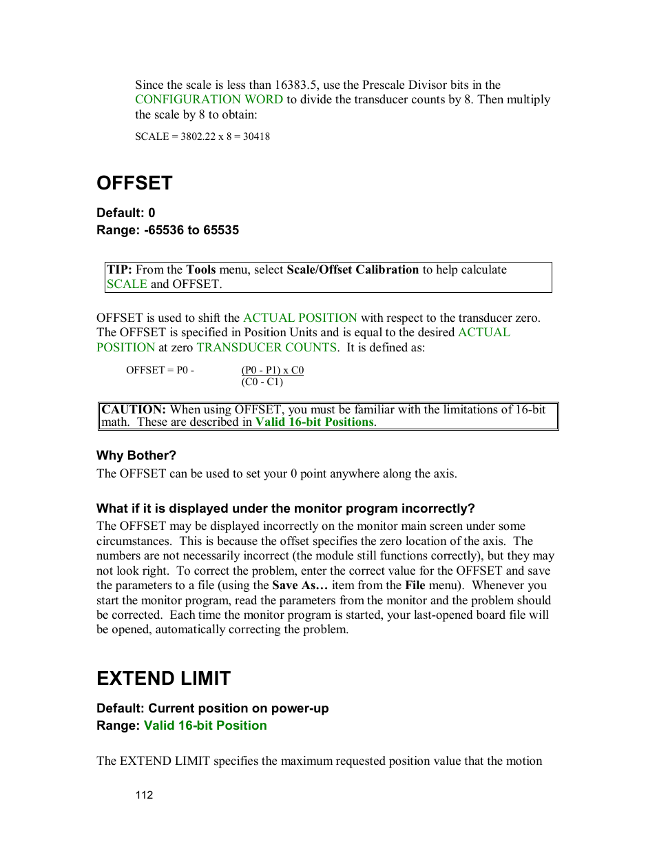 Offset, Extend limit | Delta MMC120 User Manual | Page 112 / 150