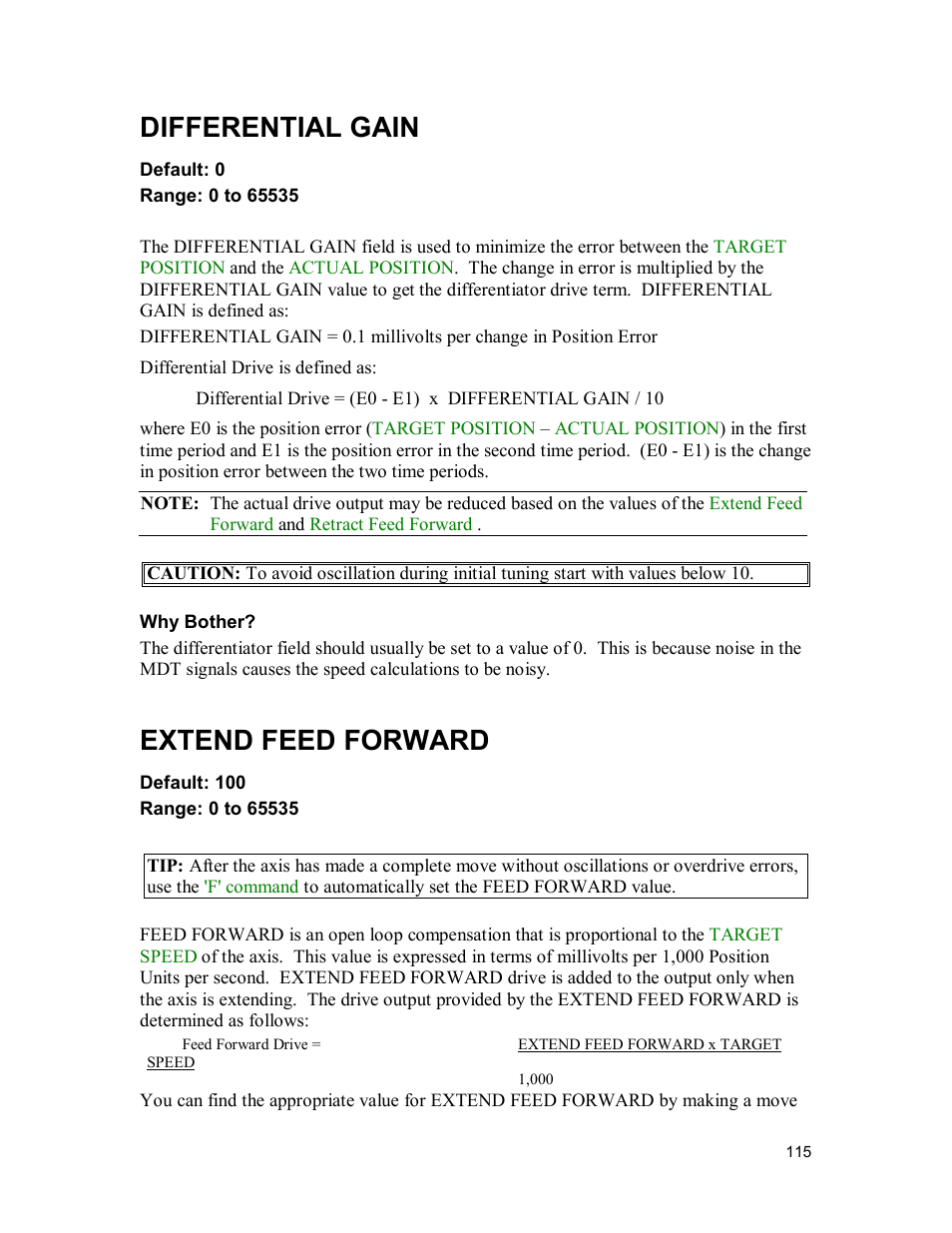 Differential gain, Extend feed forward | Delta MMC120 User Manual | Page 115 / 150