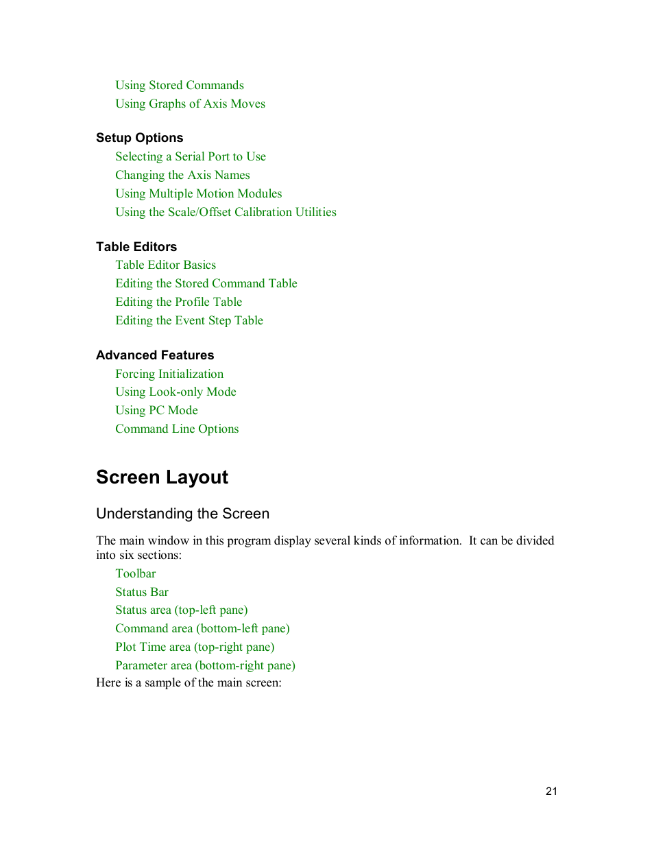 Screen layout | Delta MMC120 User Manual | Page 21 / 150