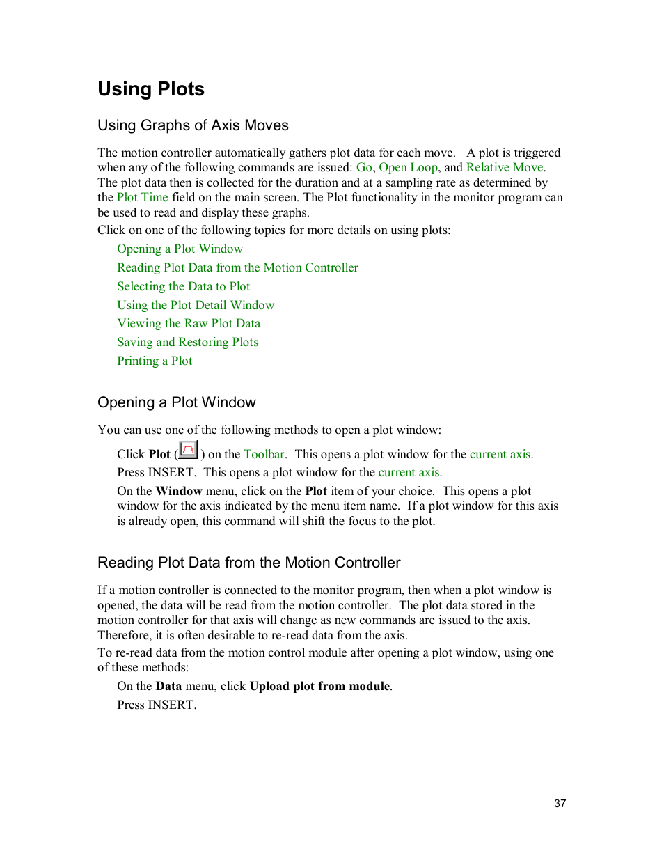 Using plots | Delta MMC120 User Manual | Page 37 / 150