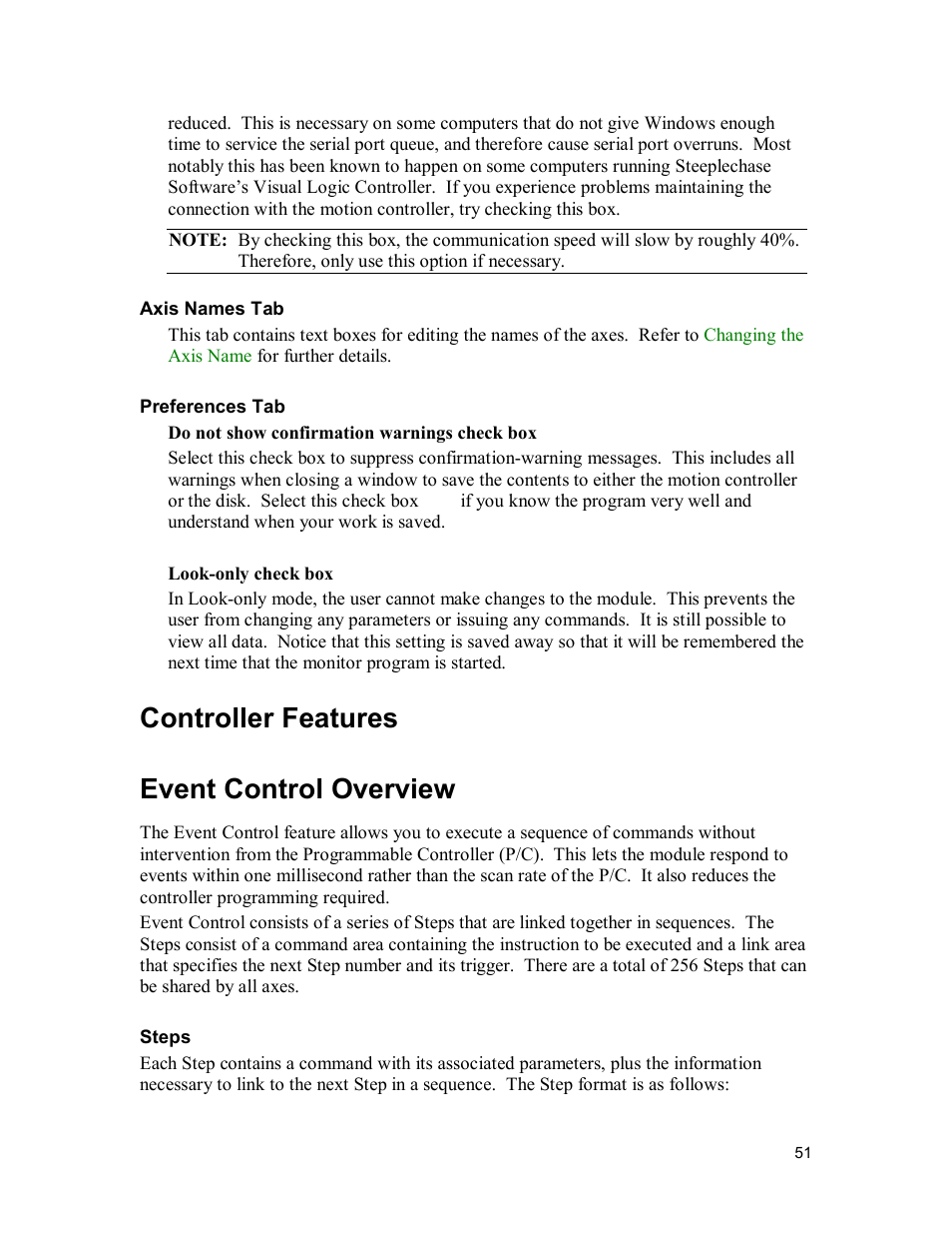 Controller features event control overview | Delta MMC120 User Manual | Page 51 / 150