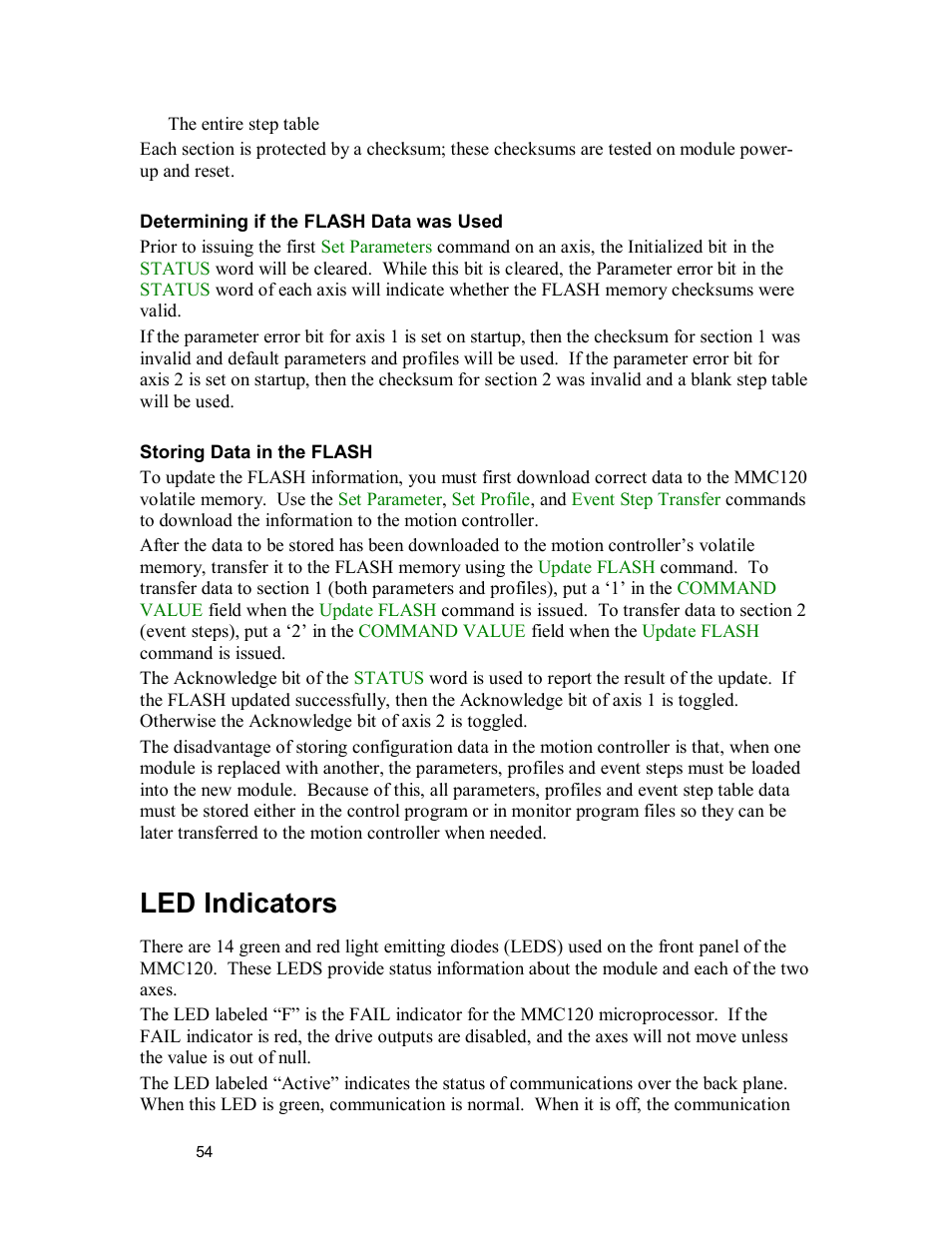 Led indicators | Delta MMC120 User Manual | Page 54 / 150