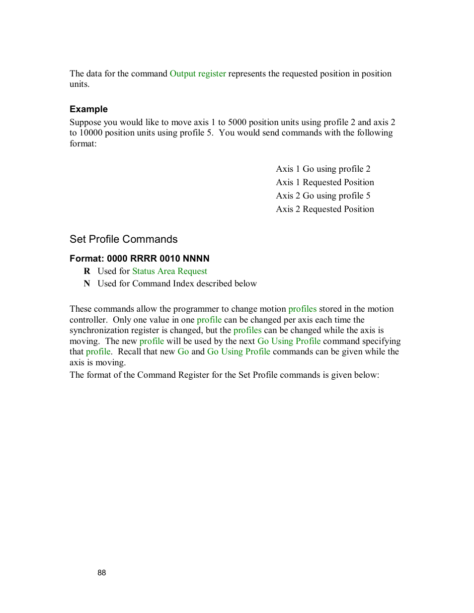 Set profile commands | Delta MMC120 User Manual | Page 88 / 150