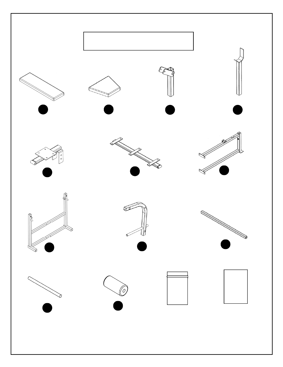Box contents | Deltech Fitness DF1000- Olympic Weight Bench User Manual | Page 2 / 12