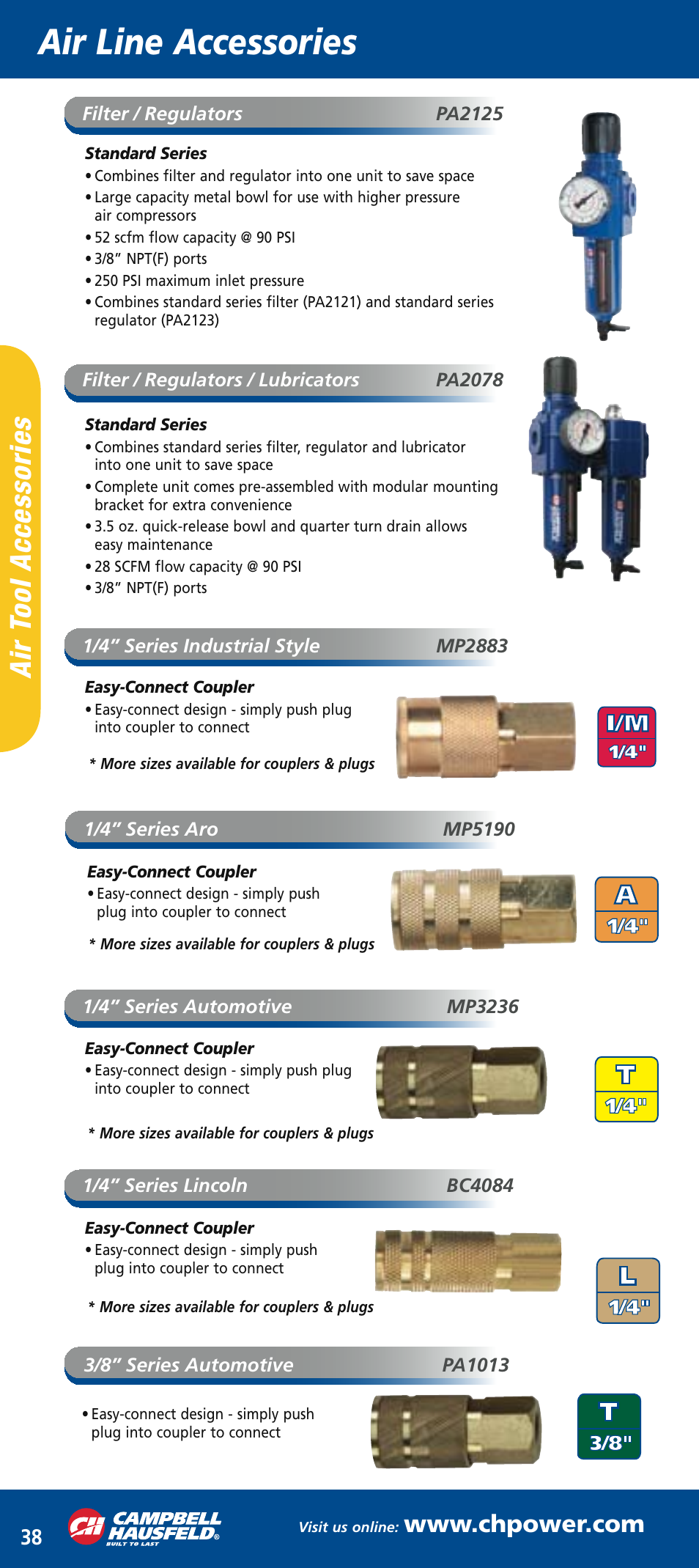 Ch mini catalog_mar2006 40.pdf, Air line accessories, Ai r to ol a cc es so ri es | Campbell Hausfeld MP5143 User Manual | Page 5 / 6