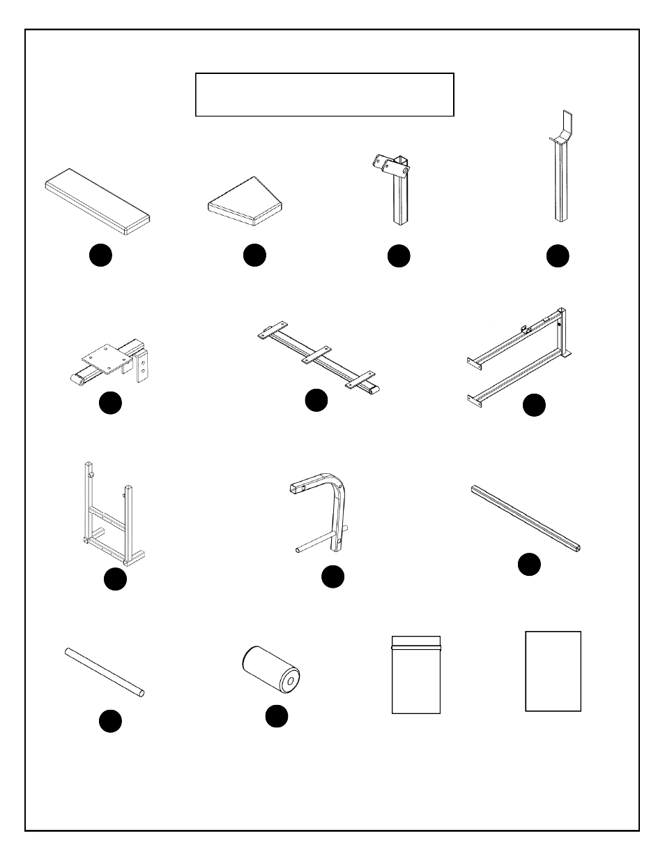 Box contents | Deltech Fitness DF2000- Standard Weight Bench User Manual | Page 2 / 12