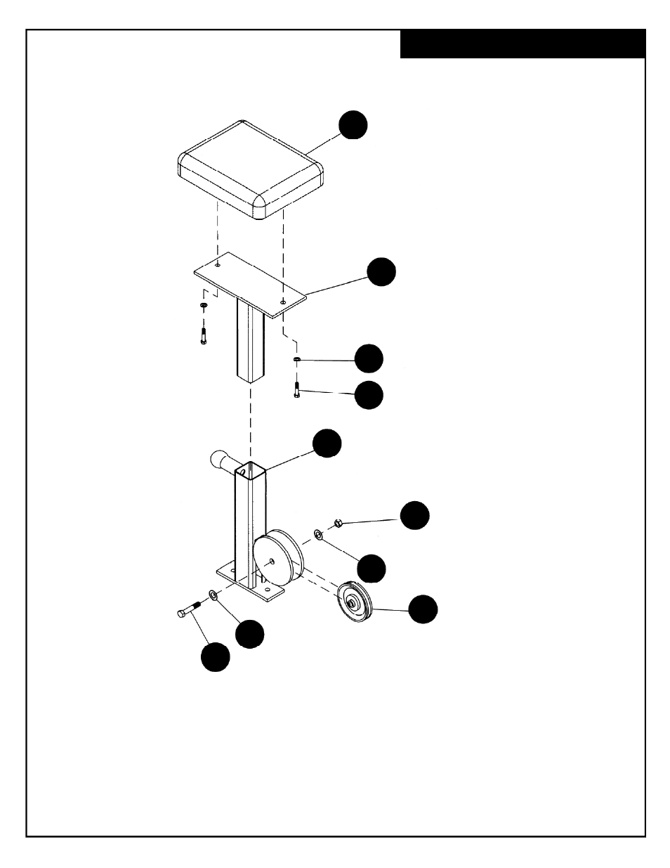 Seat frame assembly h i | Deltech Fitness DF906- Lat/Row Machine User Manual | Page 7 / 16