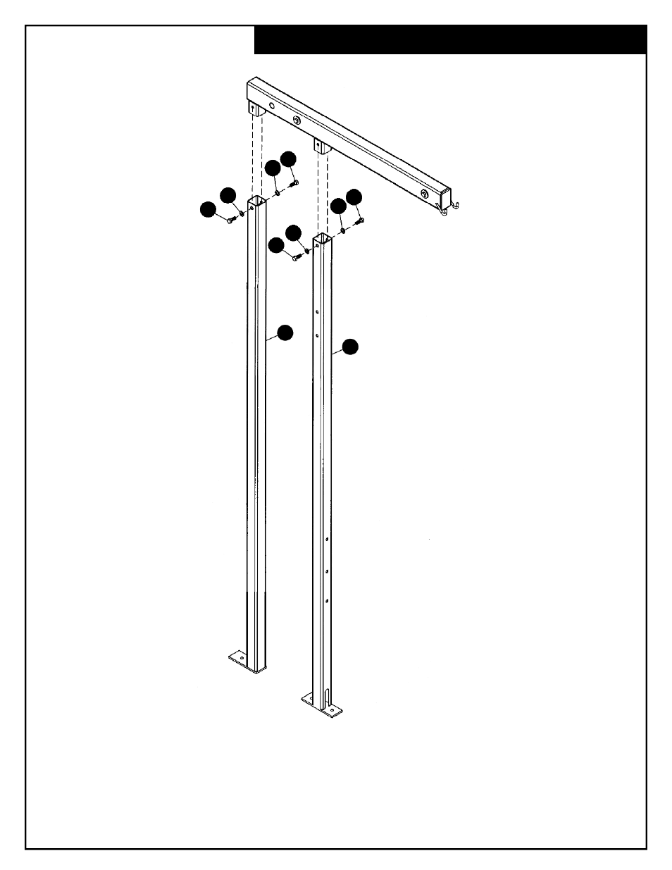 Upper pulley frame installation | Deltech Fitness DF908- Stack Loaded Lat Machine User Manual | Page 11 / 23