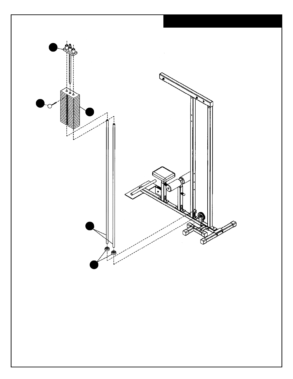 Weight stack assembly | Deltech Fitness DF908- Stack Loaded Lat Machine User Manual | Page 17 / 23