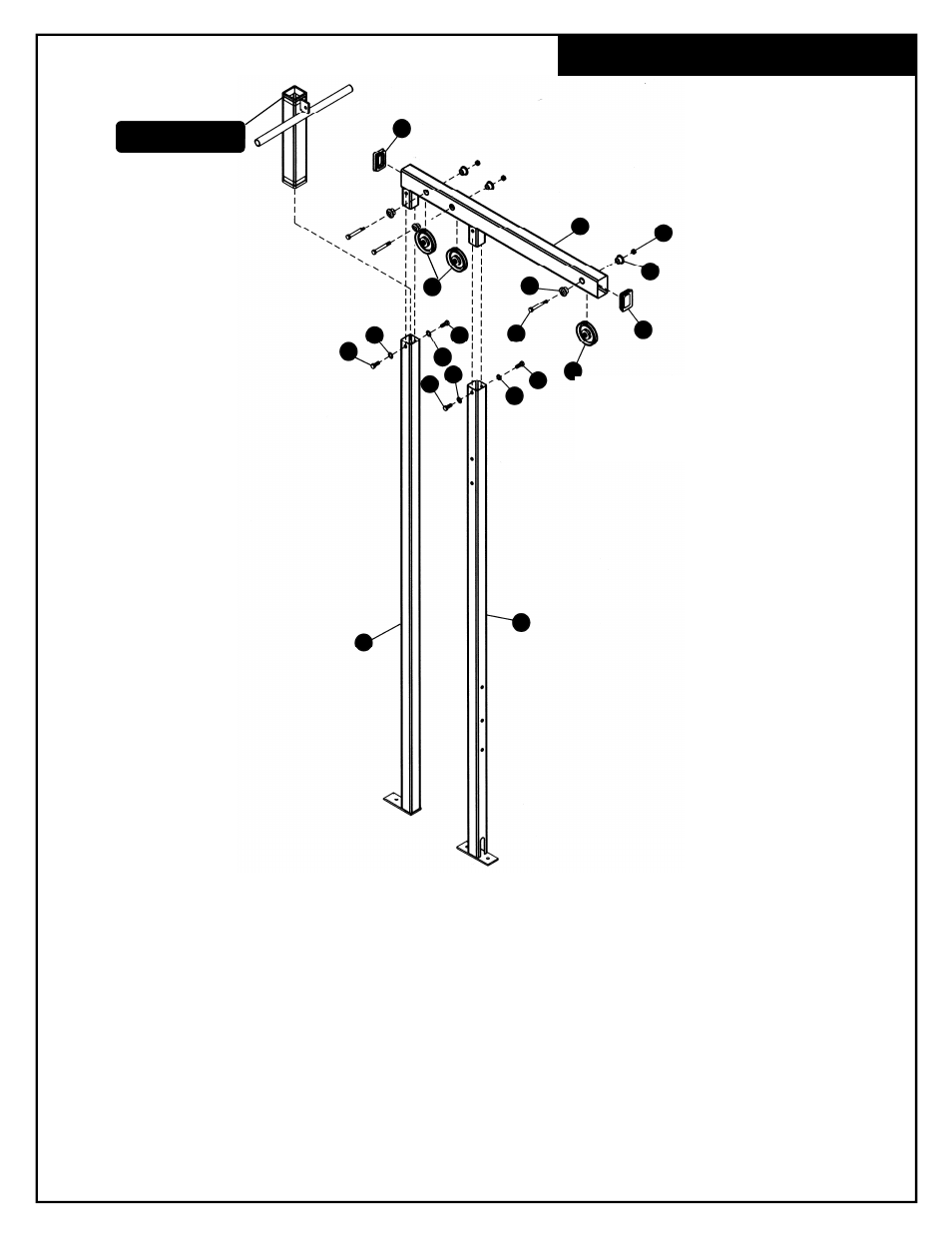 Main frame assembly | Deltech Fitness DF930- Lat Pulldown with Pec Dec User Manual | Page 11 / 26