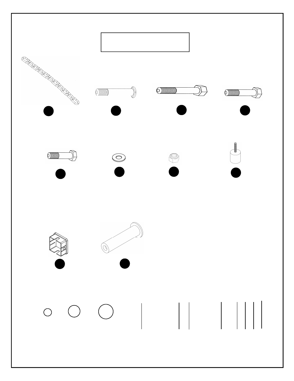 Hardware, Bolt diameter, Measure bolt length here | Deltech Fitness DF930- Lat Pulldown with Pec Dec User Manual | Page 5 / 26