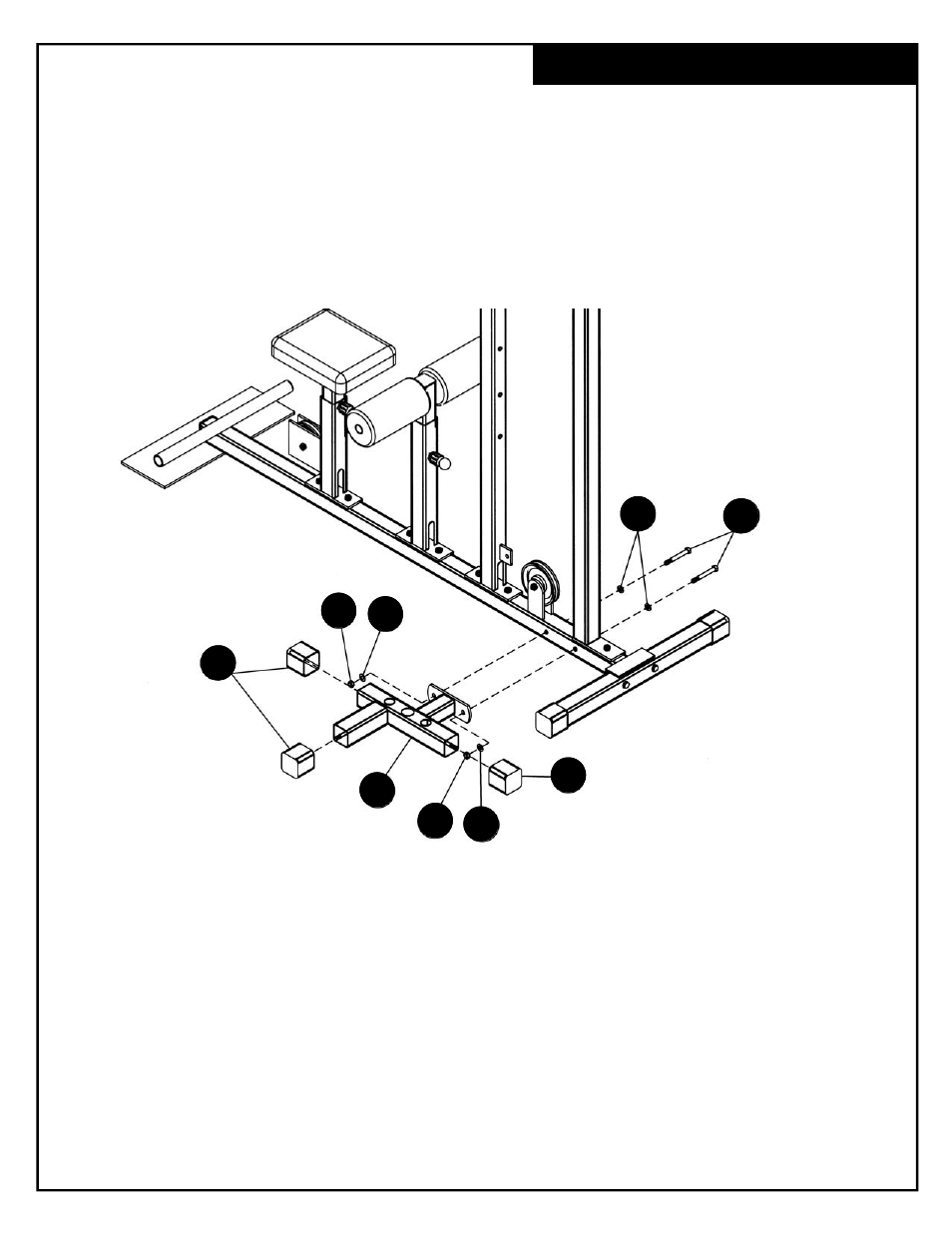 Lower frame assembly | Deltech Fitness HG935- Ultimate Lat Machine User Manual | Page 16 / 33