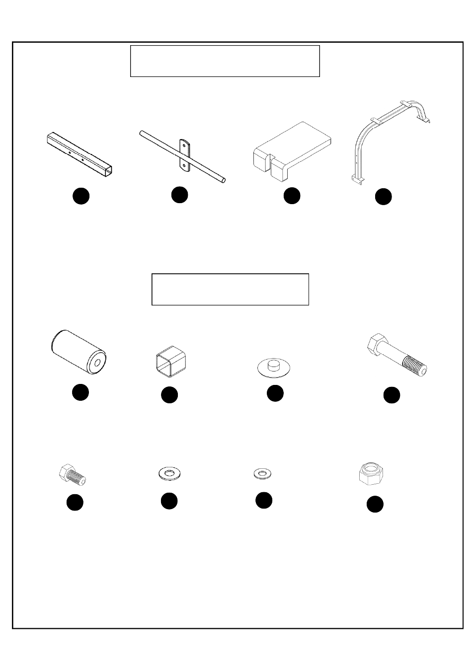 Box contents, Hardware | Deltech Fitness DF408- Roman Chair/Sit-Up Bench User Manual | Page 2 / 4