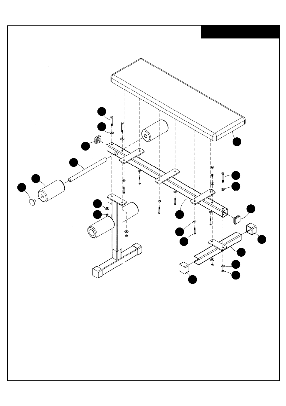 Main assembly | Deltech Fitness DF6000- Abdominal Bench User Manual | Page 5 / 7