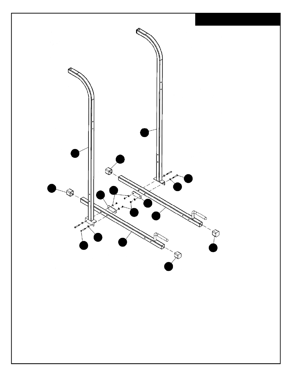 Frame assembly | Deltech Fitness DF6800- Vertical Knee Raise User Manual | Page 4 / 12