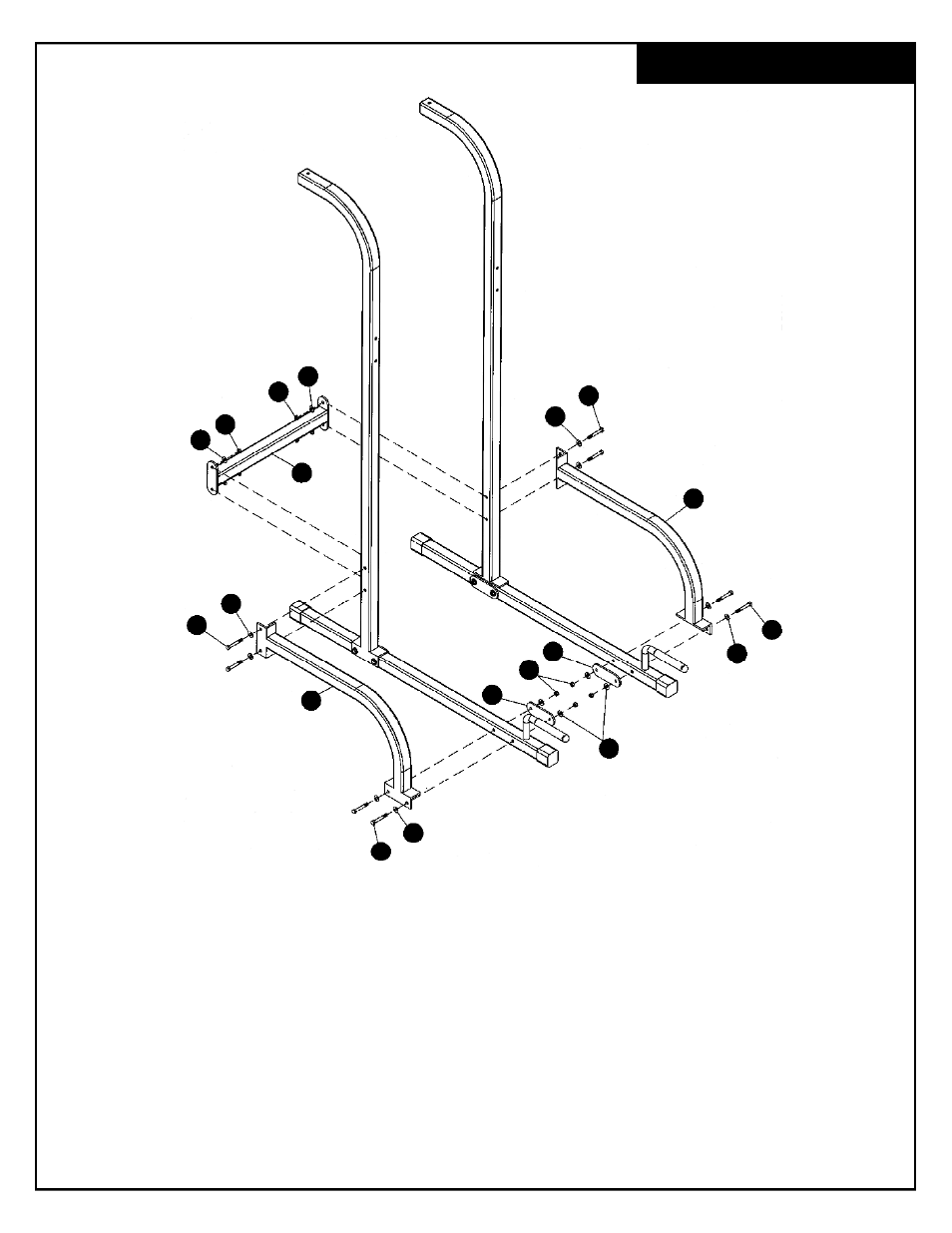 Frame assembly | Deltech Fitness DF6800- Vertical Knee Raise User Manual | Page 5 / 12