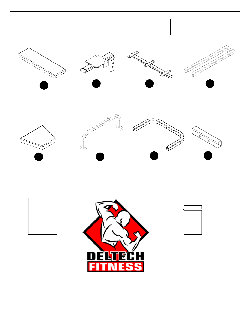 Box contents | Deltech Fitness DF9000- Flat/Incline Dumbbell Bench User Manual | Page 2 / 8