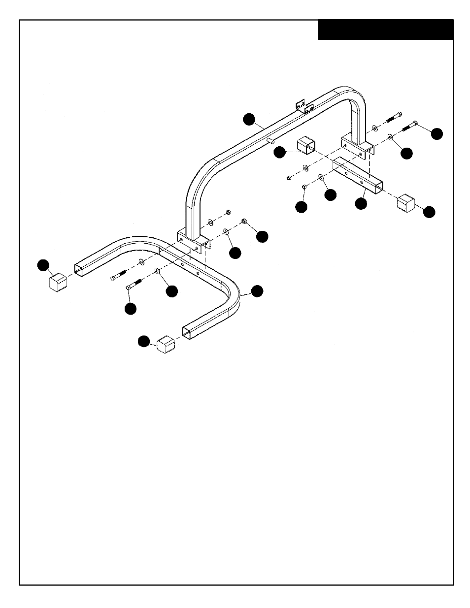 Frame assembly | Deltech Fitness DF9000- Flat/Incline Dumbbell Bench User Manual | Page 5 / 8