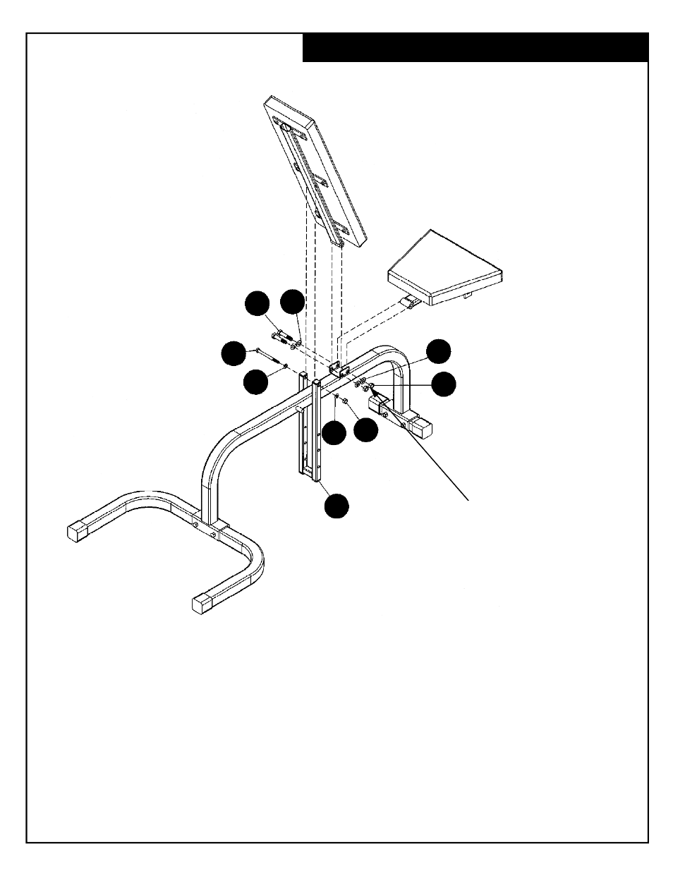 Seat & backrest installation | Deltech Fitness DF9000- Flat/Incline Dumbbell Bench User Manual | Page 6 / 8