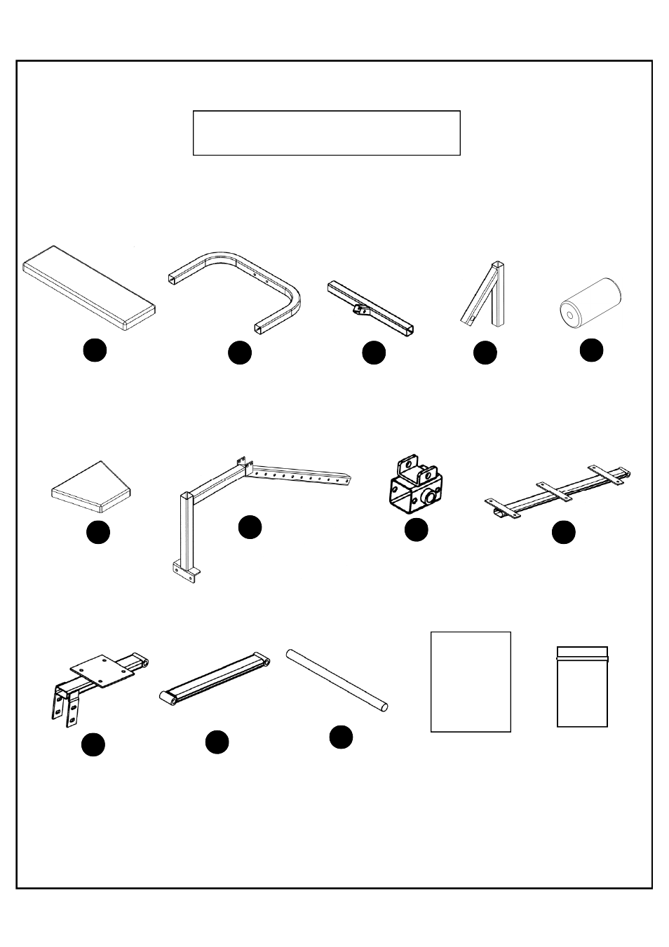 Box contents | Deltech Fitness DF9500- Flat/Incline/Decline Bench User Manual | Page 2 / 12