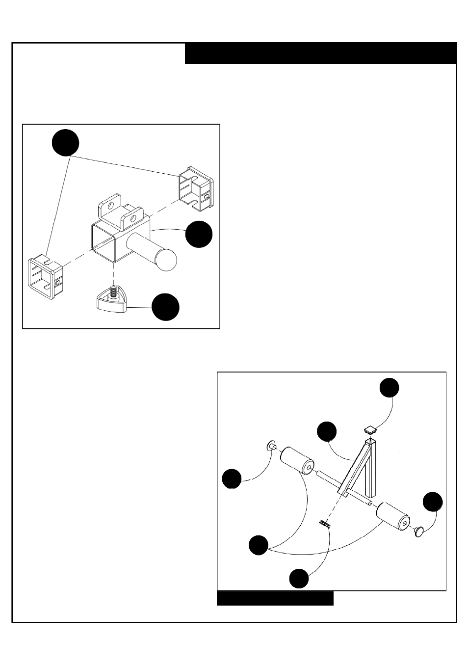 Oh m, Slide & leg hold down assembly | Deltech Fitness DF9500- Flat/Incline/Decline Bench User Manual | Page 5 / 12