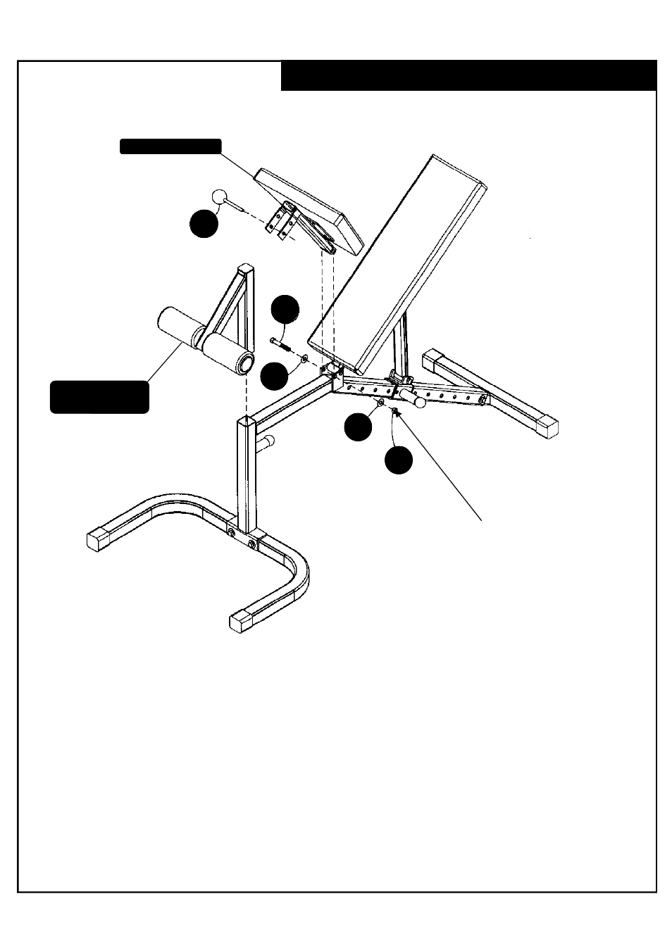 Leg hold down & seat installation | Deltech Fitness DF9500- Flat/Incline/Decline Bench User Manual | Page 8 / 12