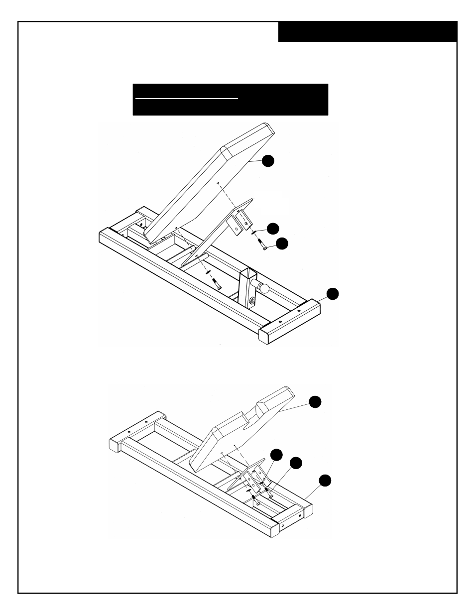 Back & seat assembly | Deltech Fitness DF102- Two In One Flat to Incline Bench User Manual | Page 4 / 10