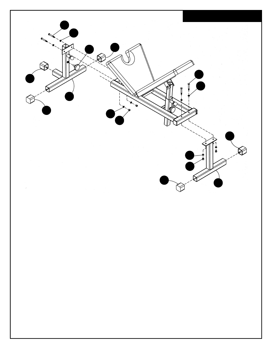 Frame assembly | Deltech Fitness DF102- Two In One Flat to Incline Bench User Manual | Page 7 / 10