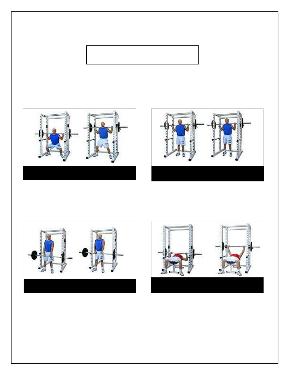 Exercises | Deltech Fitness DF4500- Pro Power Rack User Manual | Page 14 / 16
