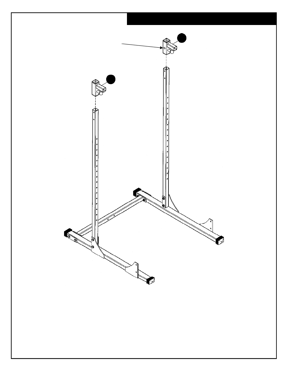 Spotter & bar catch assembly | Deltech Fitness DF4500- Pro Power Rack User Manual | Page 5 / 16