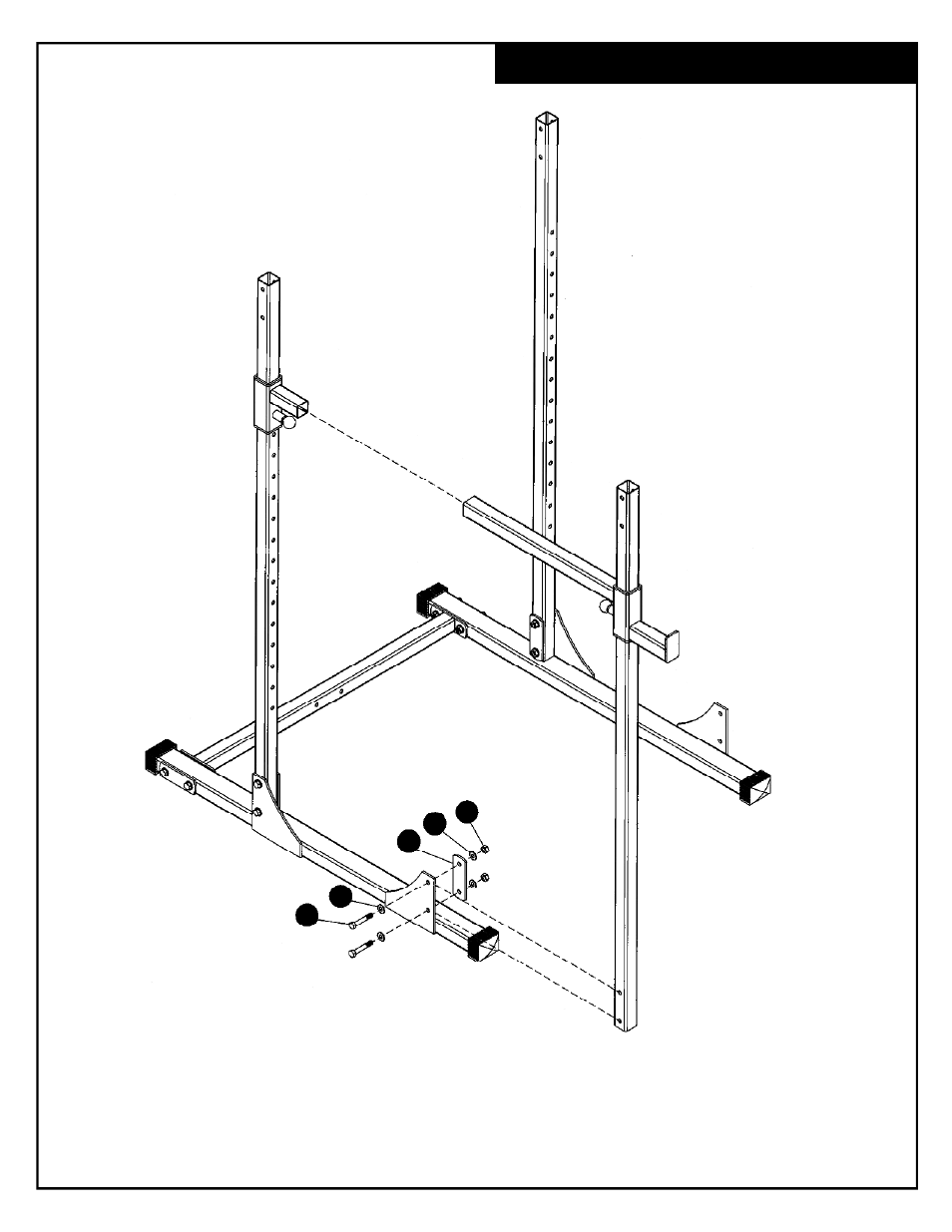 Spotter bar installation | Deltech Fitness DF4500- Pro Power Rack User Manual | Page 7 / 16