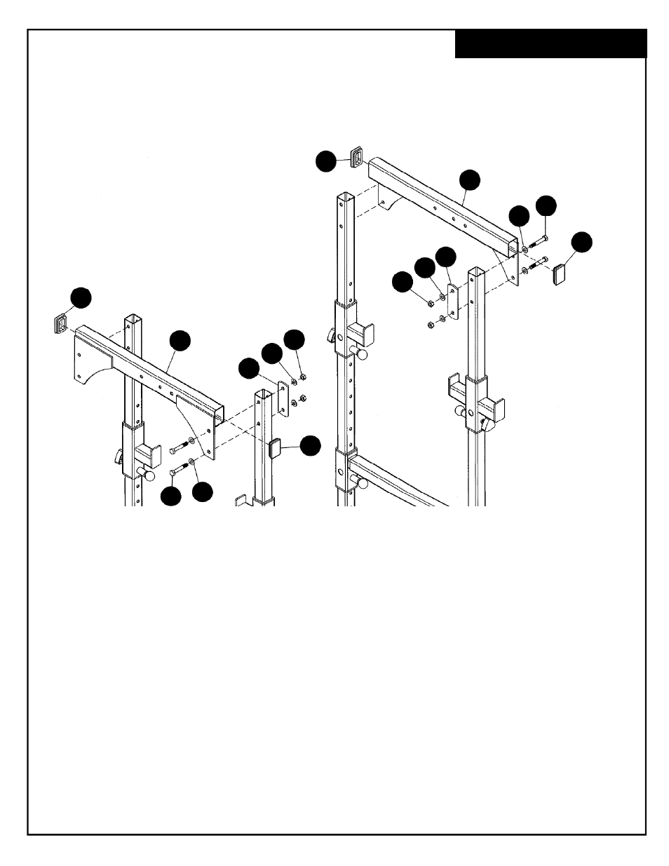 Frame assembly | Deltech Fitness DF4500- Pro Power Rack User Manual | Page 9 / 16