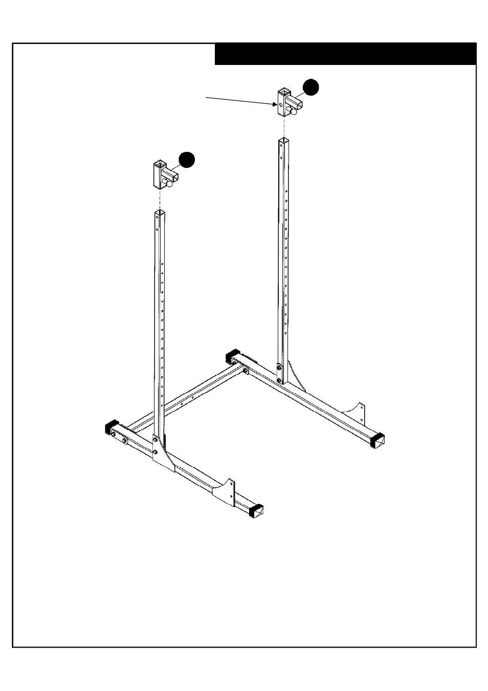 Spotter & bar catch assembly | Deltech Fitness DF4500L- Pro Power Rack with Lat Attachment User Manual | Page 5 / 25