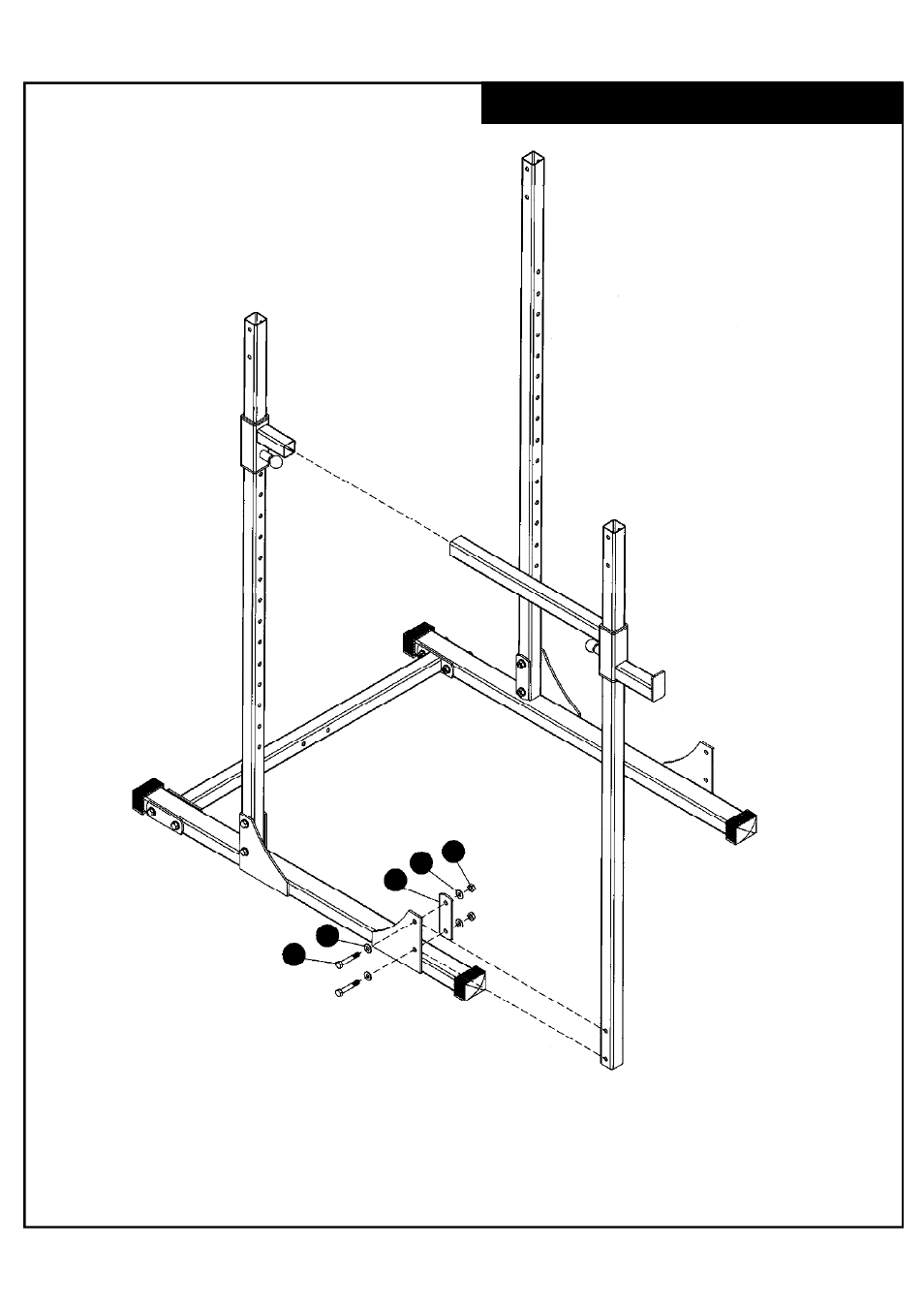 Spotter bar installation | Deltech Fitness DF4500L- Pro Power Rack with Lat Attachment User Manual | Page 7 / 25