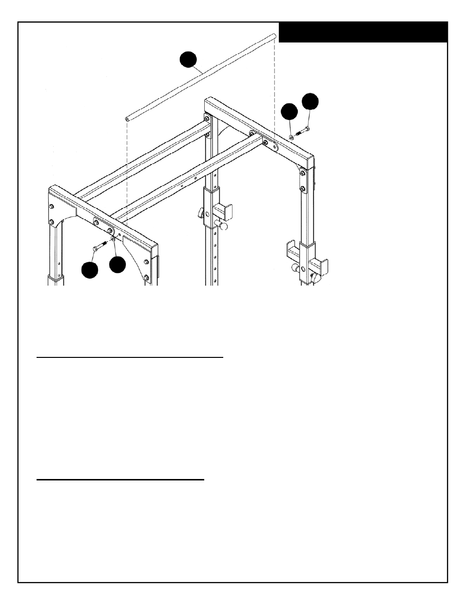 Chin-up bar assembly | Deltech Fitness DF4500LS- Pro Power Rack with Stack Loaded Lat Attachment User Manual | Page 10 / 24