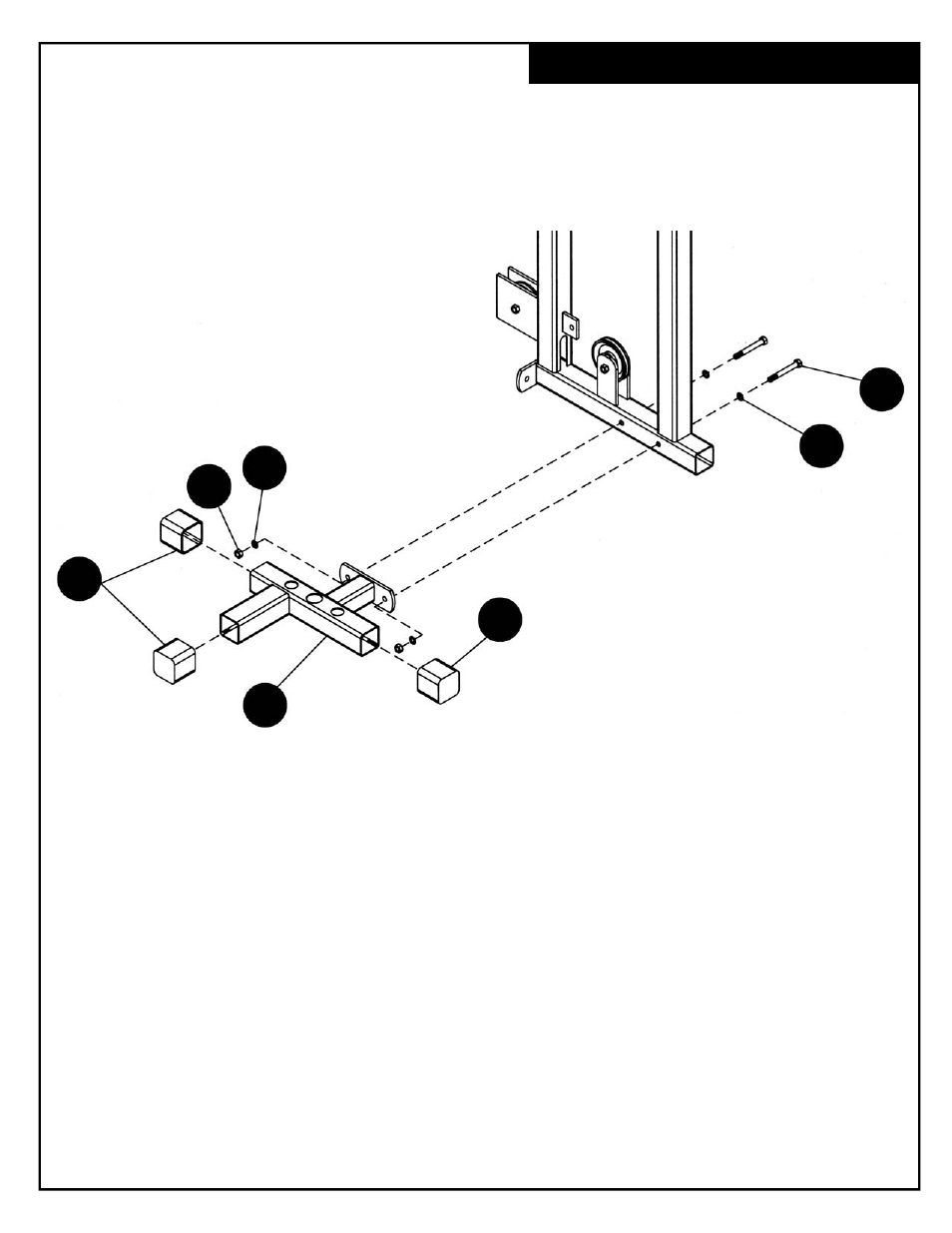 Lower frame assembly, En x | Deltech Fitness DF4500LS- Pro Power Rack with Stack Loaded Lat Attachment User Manual | Page 18 / 24