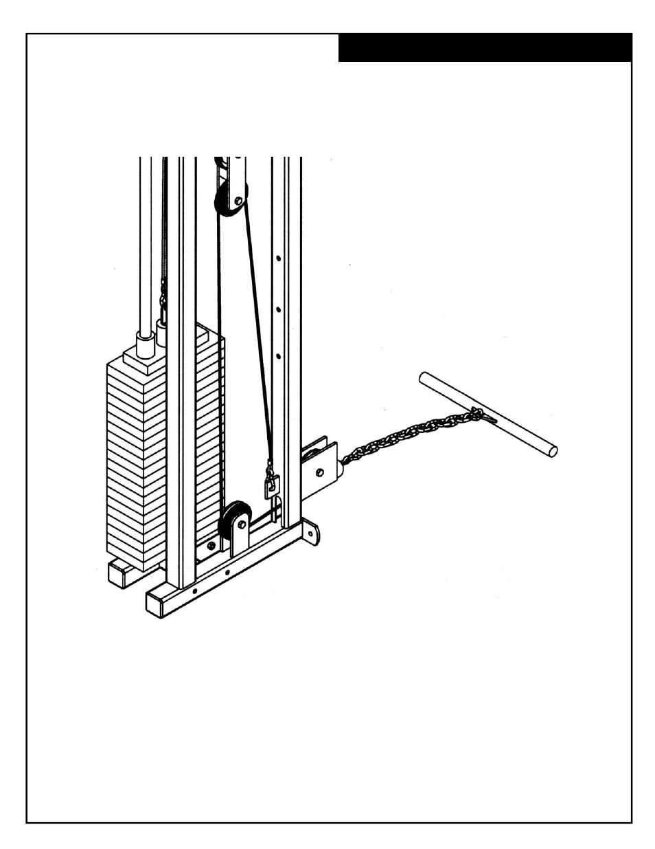 Lower cable installation | Deltech Fitness DF4500LS- Pro Power Rack with Stack Loaded Lat Attachment User Manual | Page 22 / 24