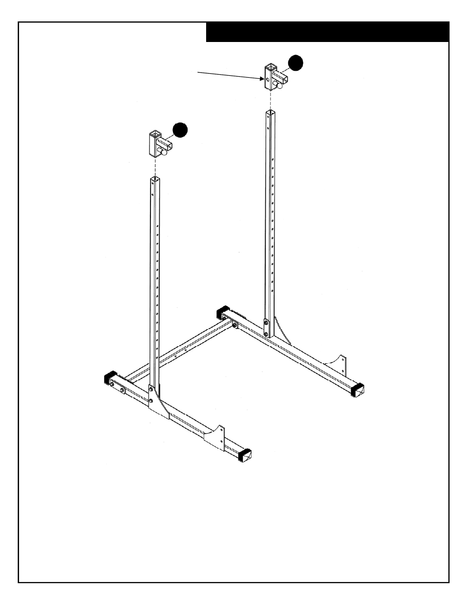 Spotter & bar catch assembly | Deltech Fitness DF4500LS- Pro Power Rack with Stack Loaded Lat Attachment User Manual | Page 5 / 24